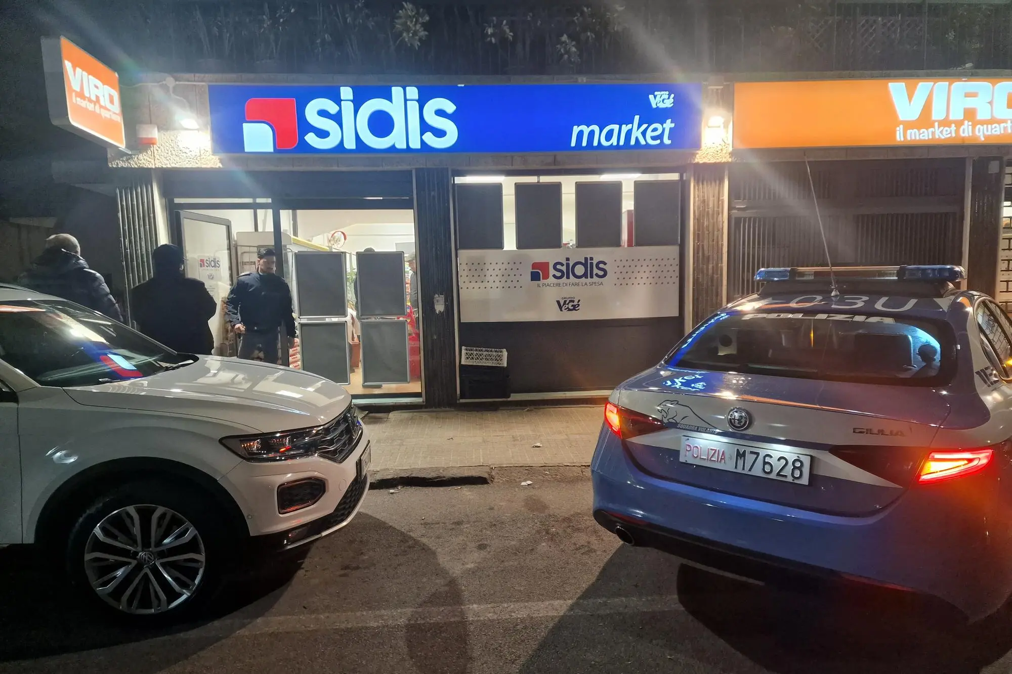 Sassari, il supermercato rapinato (Floris)