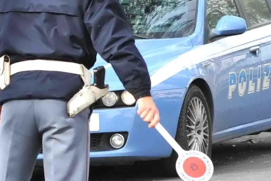 Un posto di blocco della polizia