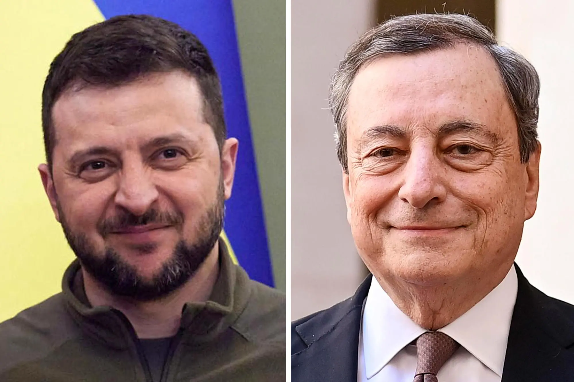 Mario Draghi e Volodymyr Zelensky (Ansa)