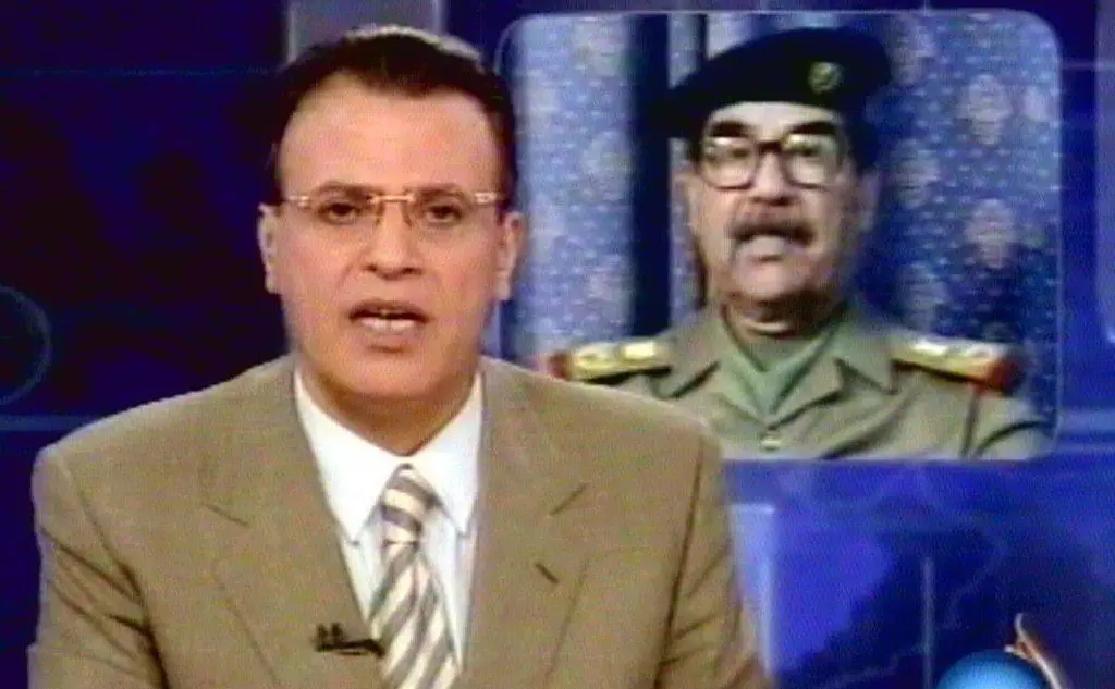 Saddam, nascosto dopo la caduta di Baghdad, fa sapere agli iracheni di essere ancora vivo