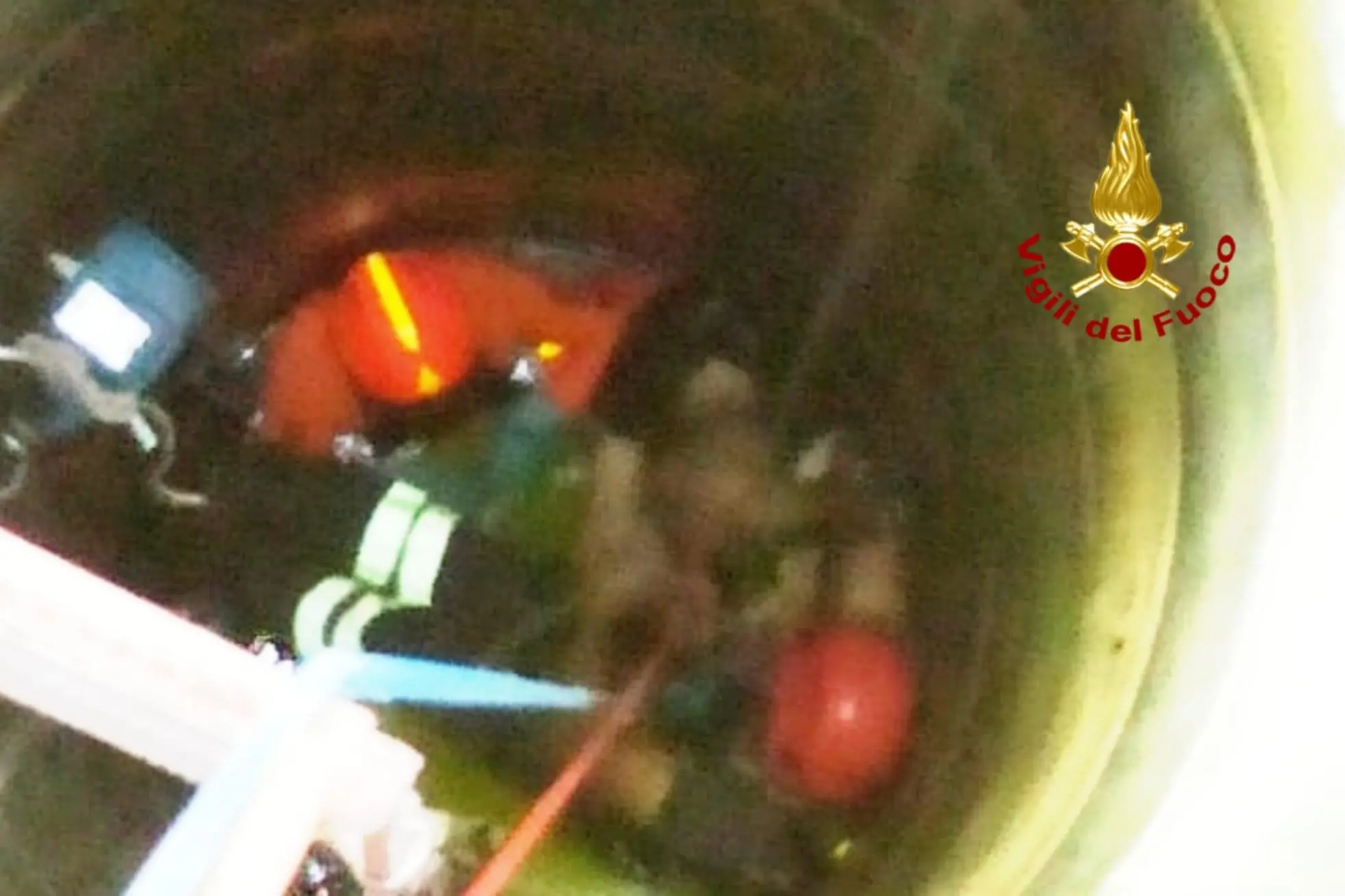 Un momento del recupero a Serrenti (foto Vigili del fuoco)