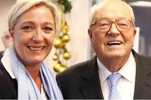 Marine Le Pen con il padre Jean-Marie