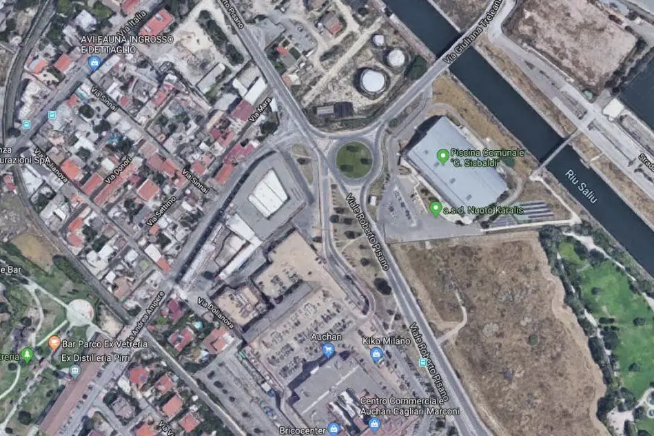 L'area del centro commerciale Marconi interessata dai lavori (foto Google Maps)