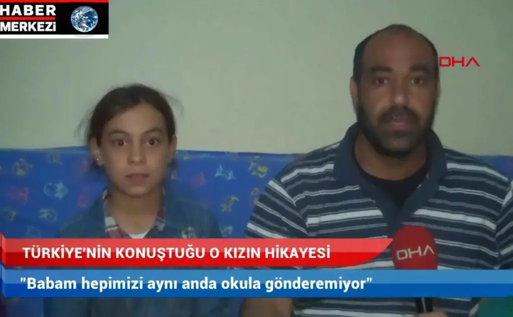 Intervistata dalla tv turca con il papà (Ansa)