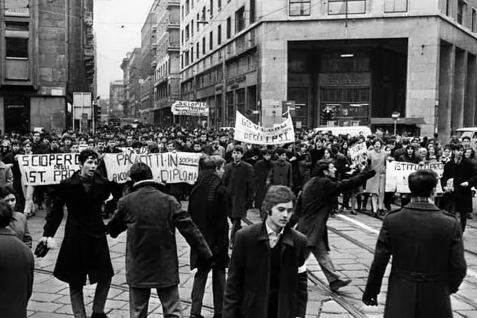 Una manifestazione studentesca nel 1968