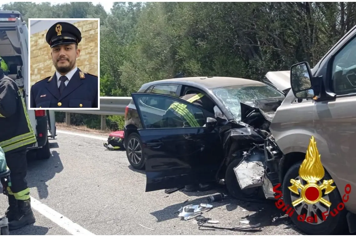 The scene of the accident, in the Riccardo Colangeli inset