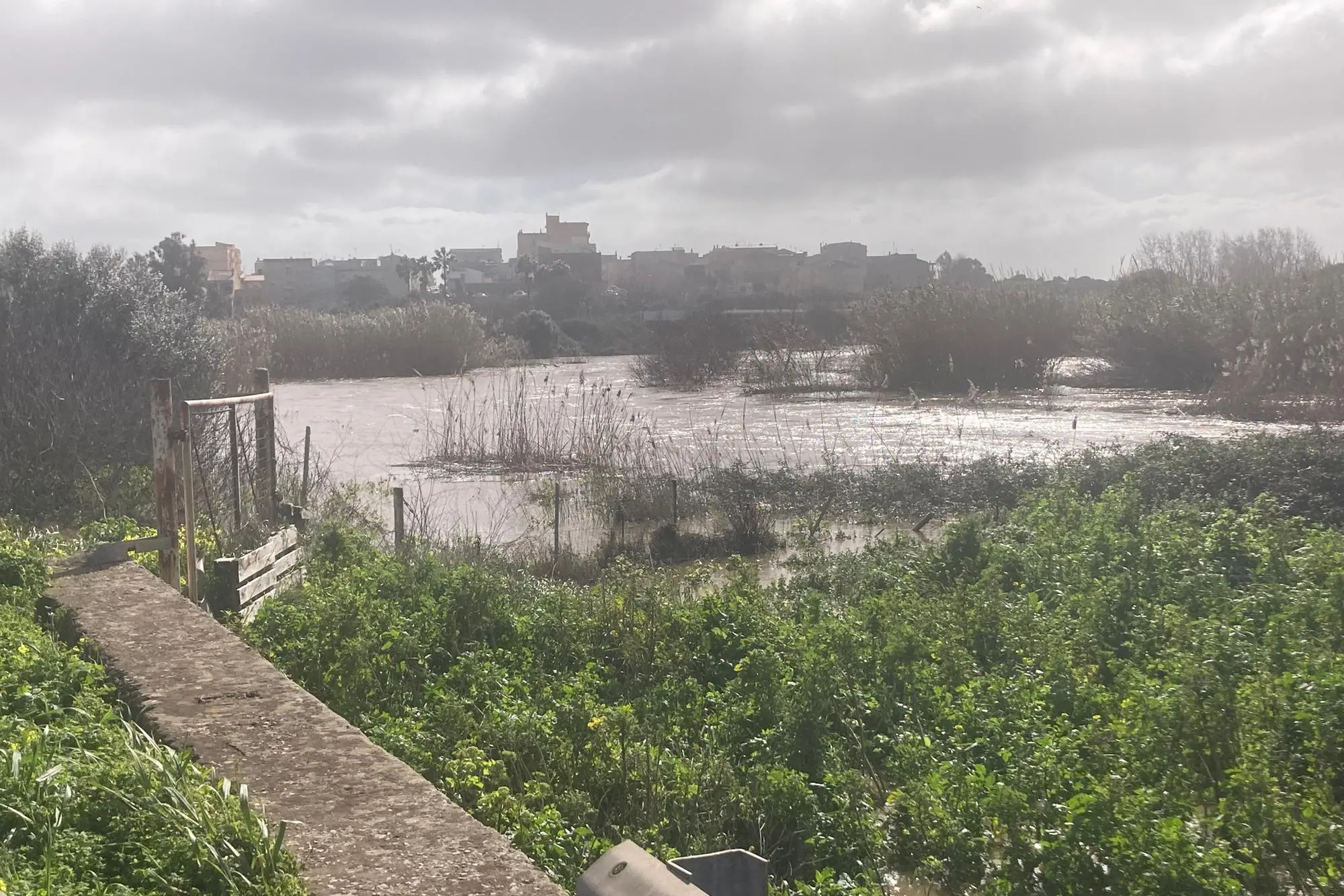 L'area di Via Funtana Vecchia allagata (foto Pala)