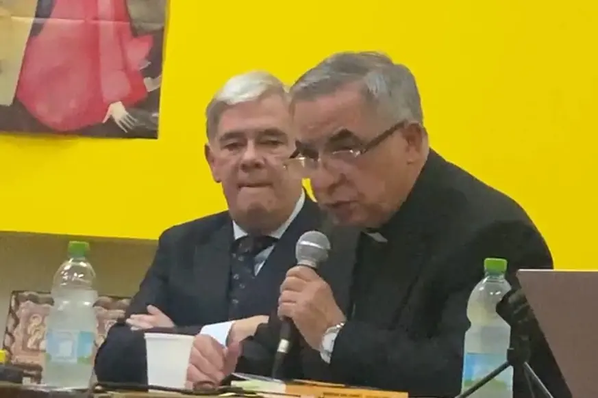 L'intervento del cardinale Angelo Becciu a Ozieri (Frame da Video)