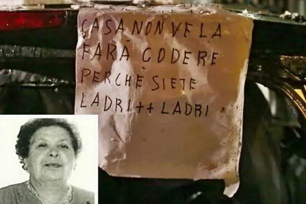 Giovannina Serra e un biglietto trovato dopo l'esplosione