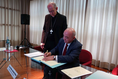 L'assessore\u00A0 Gianni Chessa e monsignor Antonello Mura (foto ufficio stampa Regione Sardegna)