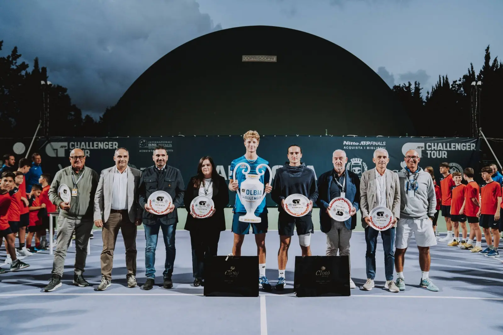 Un momento della premiazione dell'Atp Challenger dello scorso anno (Foto concessa)
