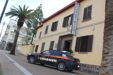 La caserma dei carabinieri a Carbonia