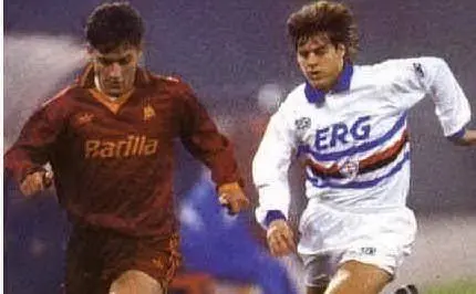 Al suo esordio da titolare alla Roma, dicembre 1993