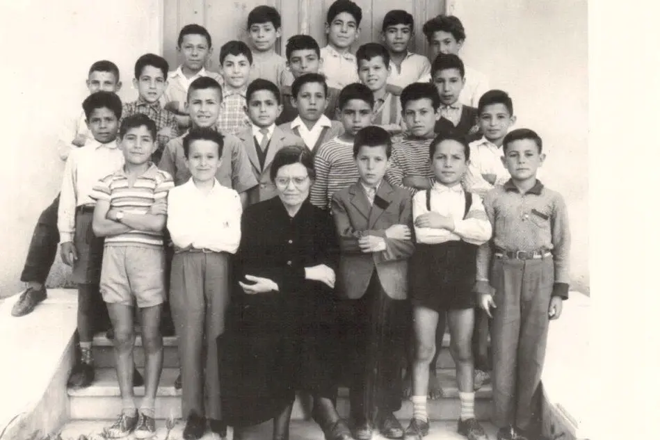 Una classe delle elementari di Piazza Scuole (anni Cinquanta)
