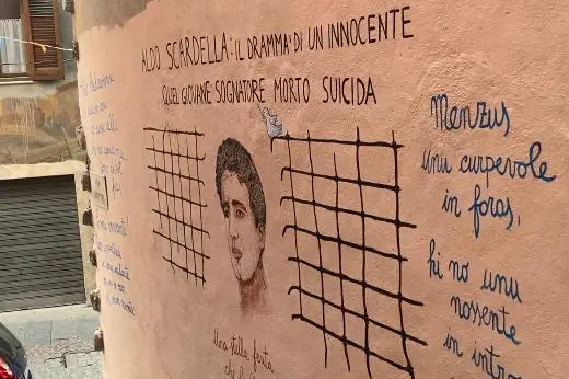 Il murale di Orgosolo in menoria di Aldo Scardella (Foto Massimiliano Rais)