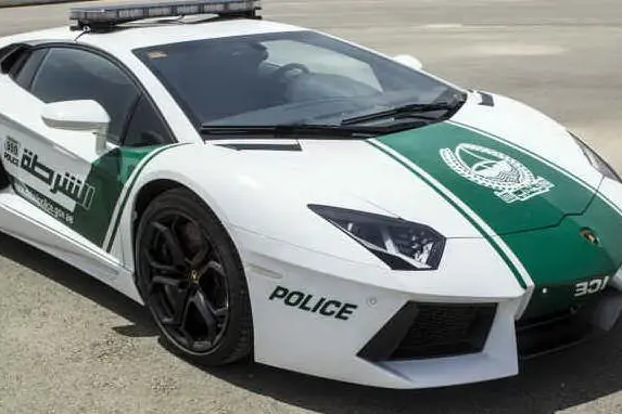 Un'auto della polizia degli Emirati Arabi Uniti