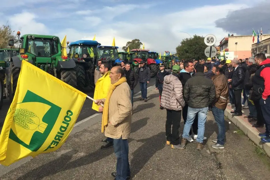 Gli agricoltori di Coldiretti manifestano a Santa Giusta