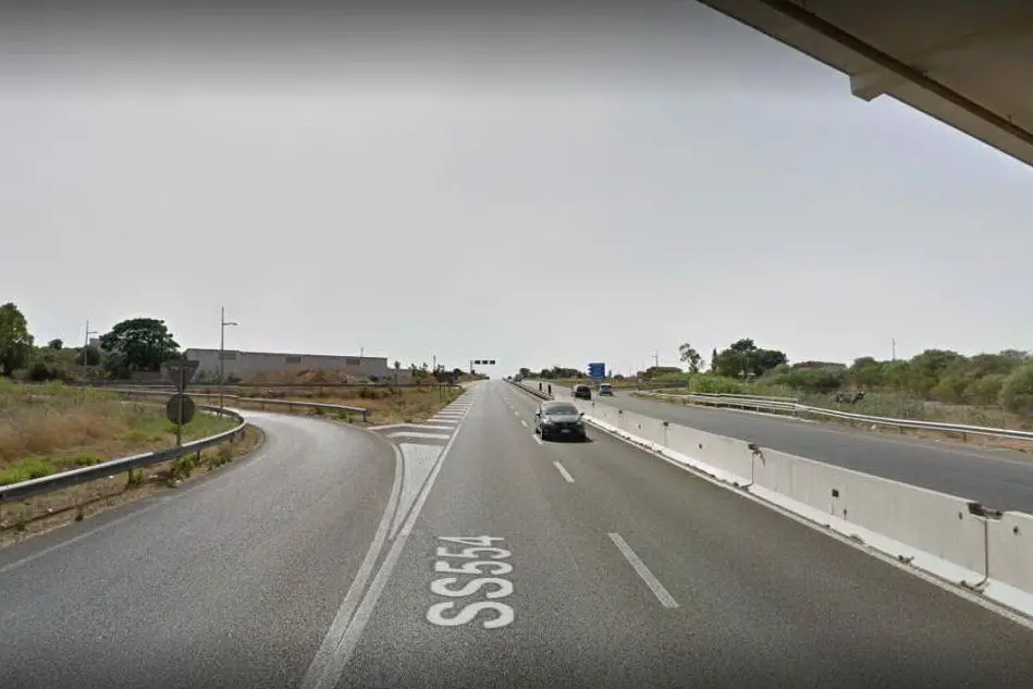 Il punto della statale 554 dove è avvenuto l'incidente (da Google)