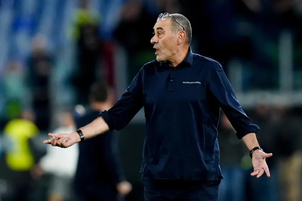 Maurizio Sarri in Lazio-Cagliari (foto Ansa)