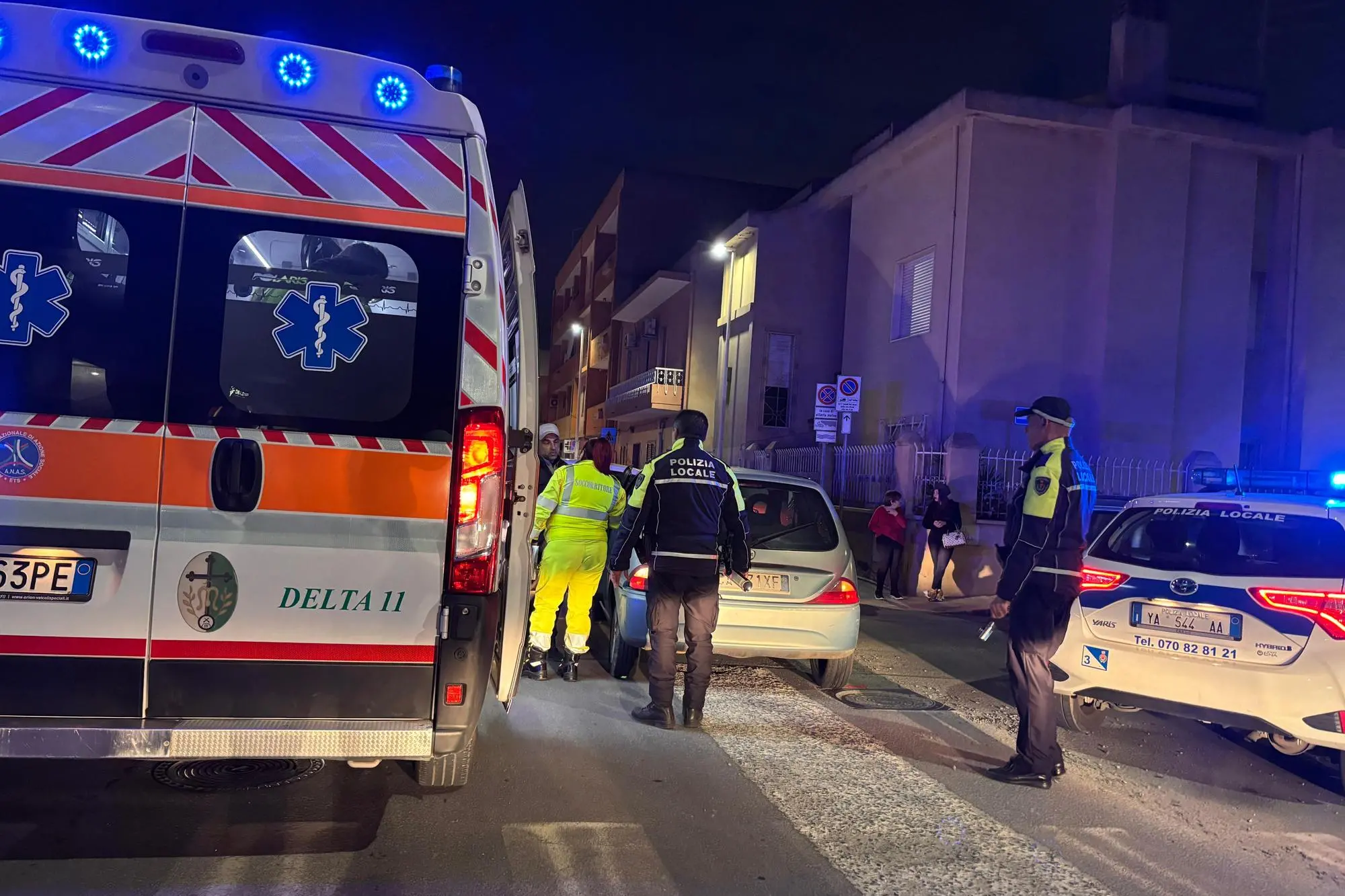 Quartu, l'incidente stradale in via Vico (L'Unione Sarda)