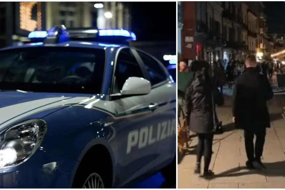 Polizia, a destra il corso Vittorio Emanuele a Cagliari