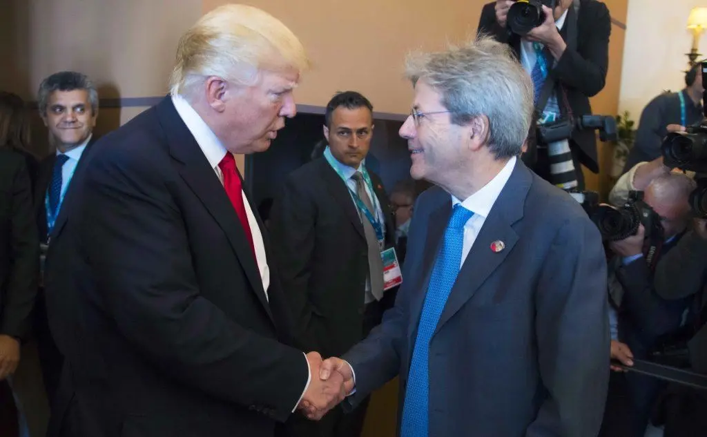 Donald Trump e Paolo Gentiloni a Taormina