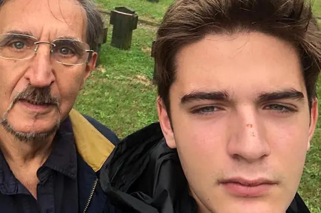 Ignazio La Russa e il figlio Leonardo (foto Facebook via Ansa)