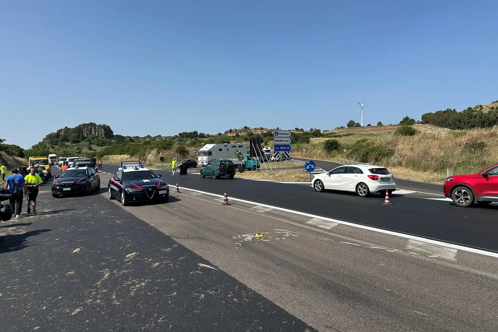 Il luogo dove è avvenuto l'incidente sulla 131 a Macomer (foto Oggianu)