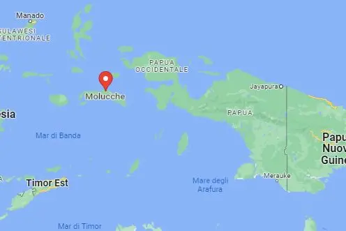 L'arcipelago delle Molucche in Indonesia (foto Google Maps)