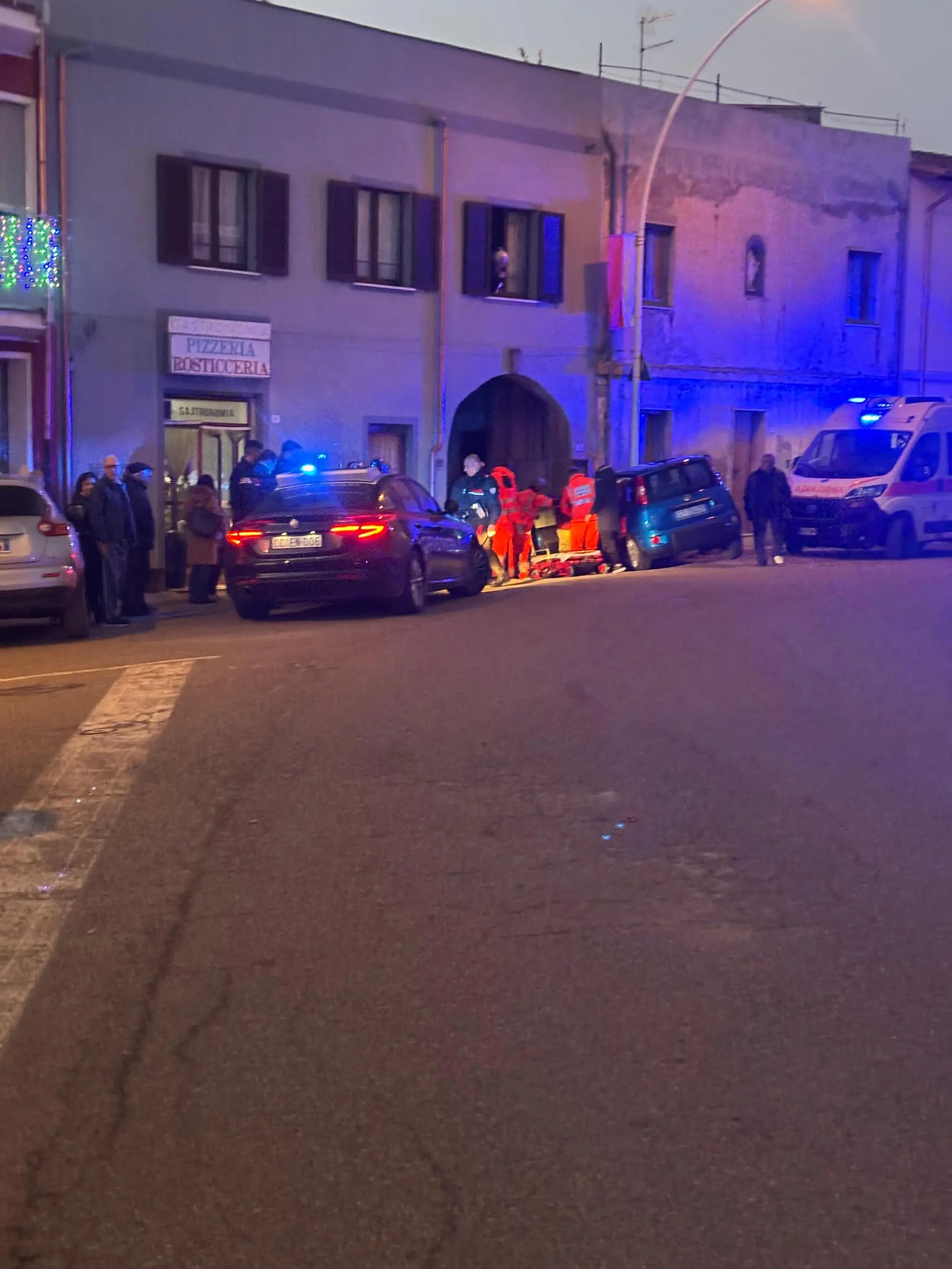 Il luogo dell'incidente a Sant'Andrea Frius che ha coinvolto il parroco, don Angelo Cardia (foto Montisci)