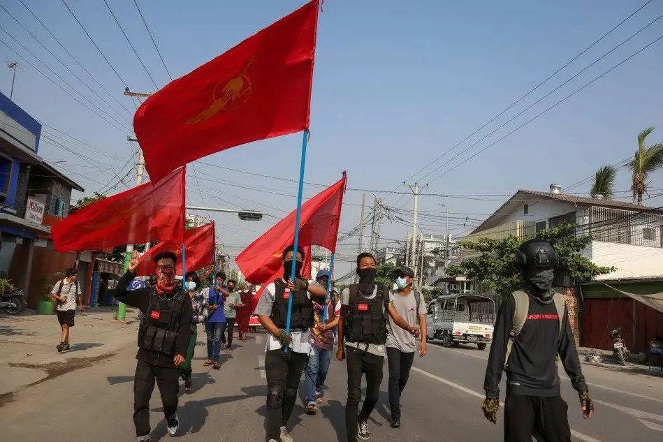 Proteste in Birmania (Ansa)