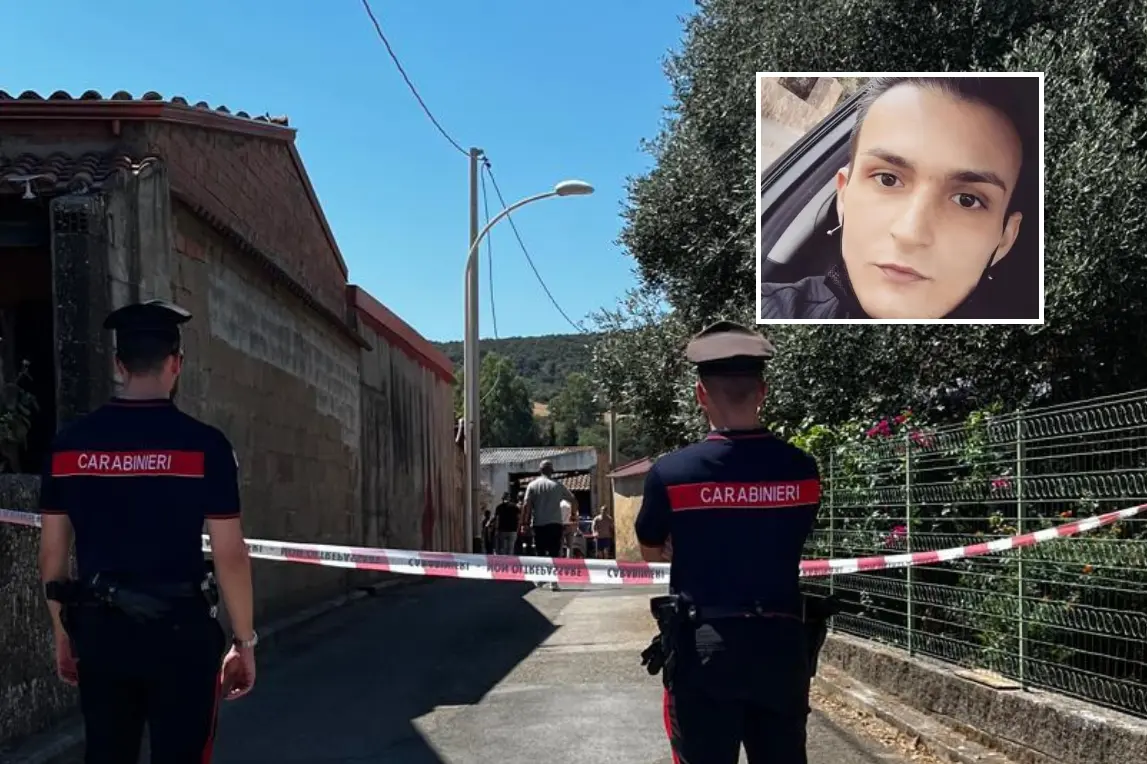 Il luogo dell'omicidio, nel riquadro la vittima