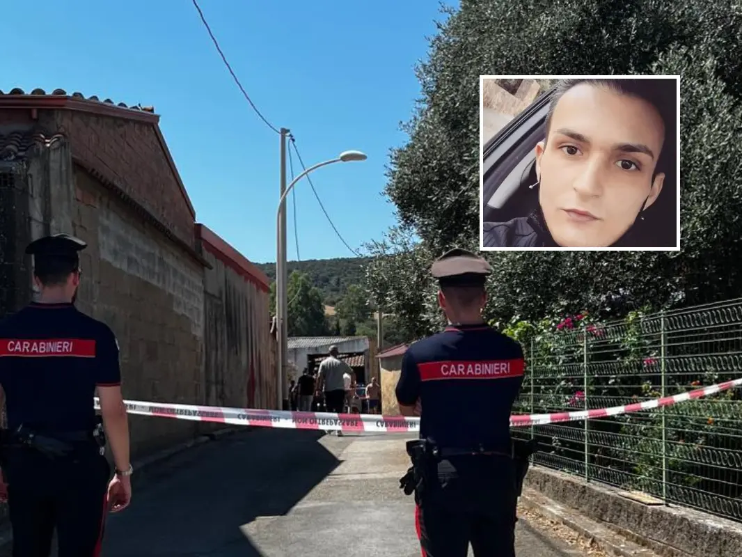 Il luogo dell'omicidio, nel riquadro la vittima