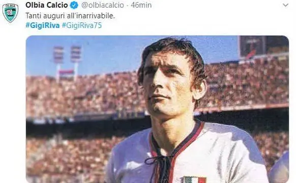 Gli auguri dell'Olbia su Twitter