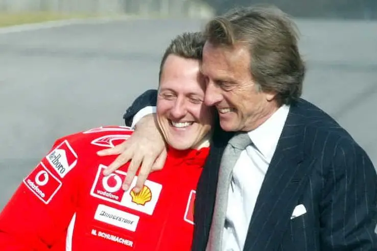 Michael Schumacher e Luca Cordero di Montezemolo (Ansa)