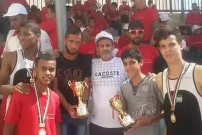 Un gruppo di atleti palestinesi