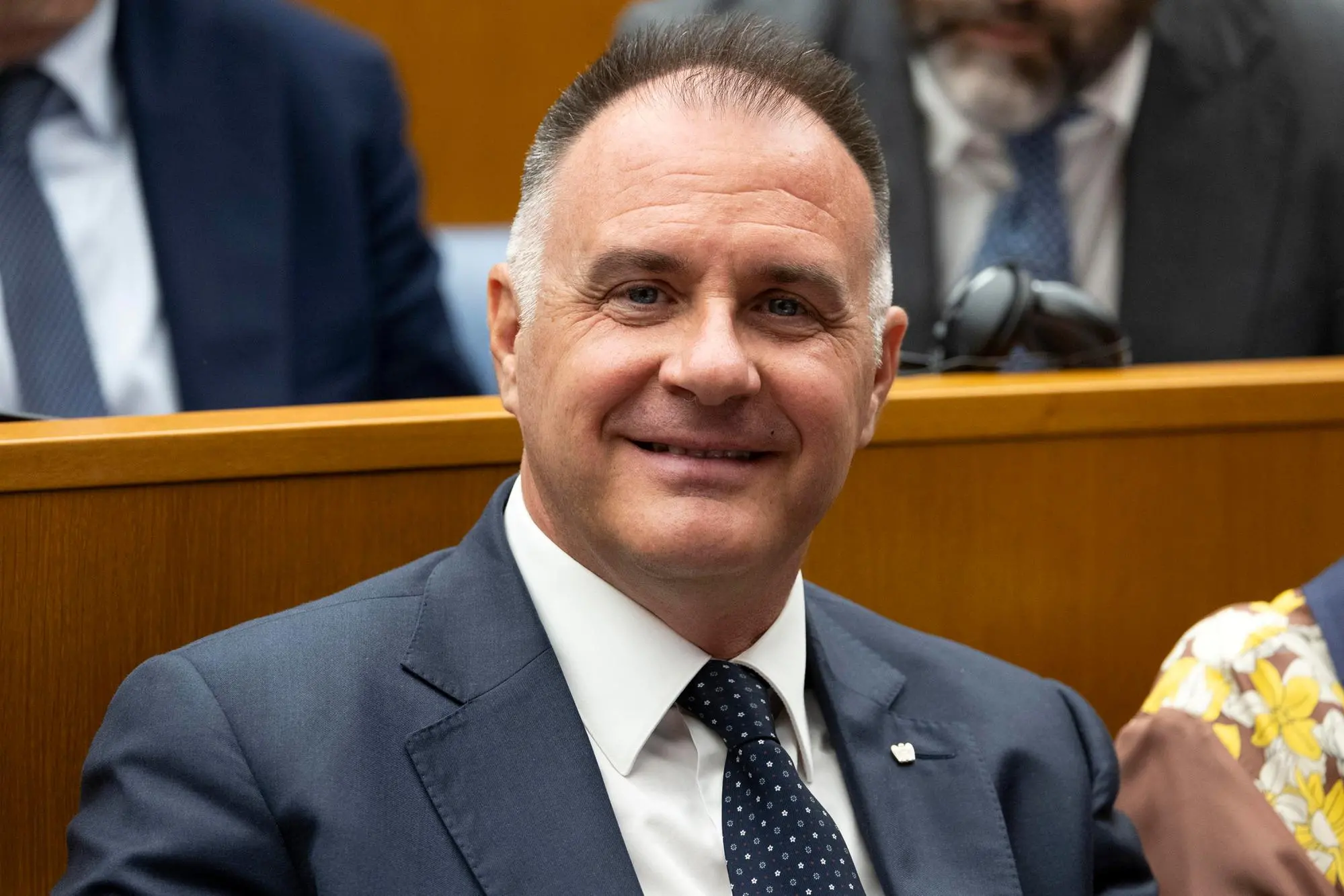 Il presidente di Confindustria Emanuele Orsini alla conferenza “Nucleare Futuro”. Roma, 16 luglio 2025 ANSA/MASSIMO PERCOSSI