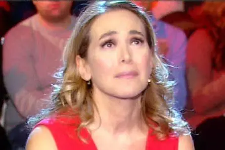 Barbara D'Urso piange in diretta Tv