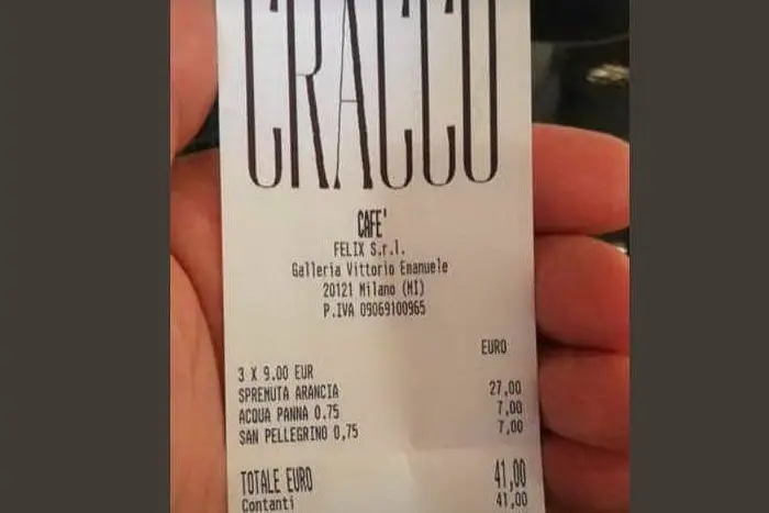 Lo scontrino incriminato (da Twitter)