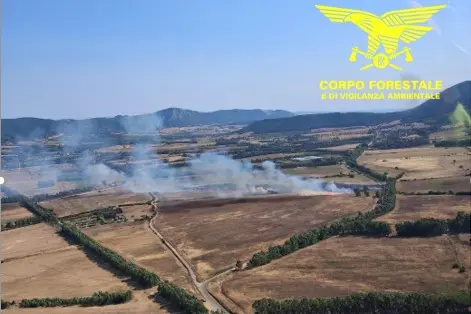 L'incendio a Carbonia (foto Corpo Forestale)