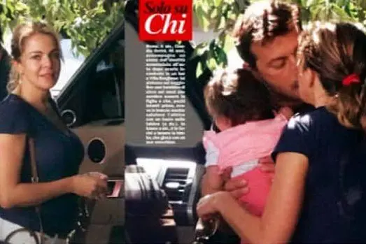 Claudia Gerini col suo compagno (foto Chi)