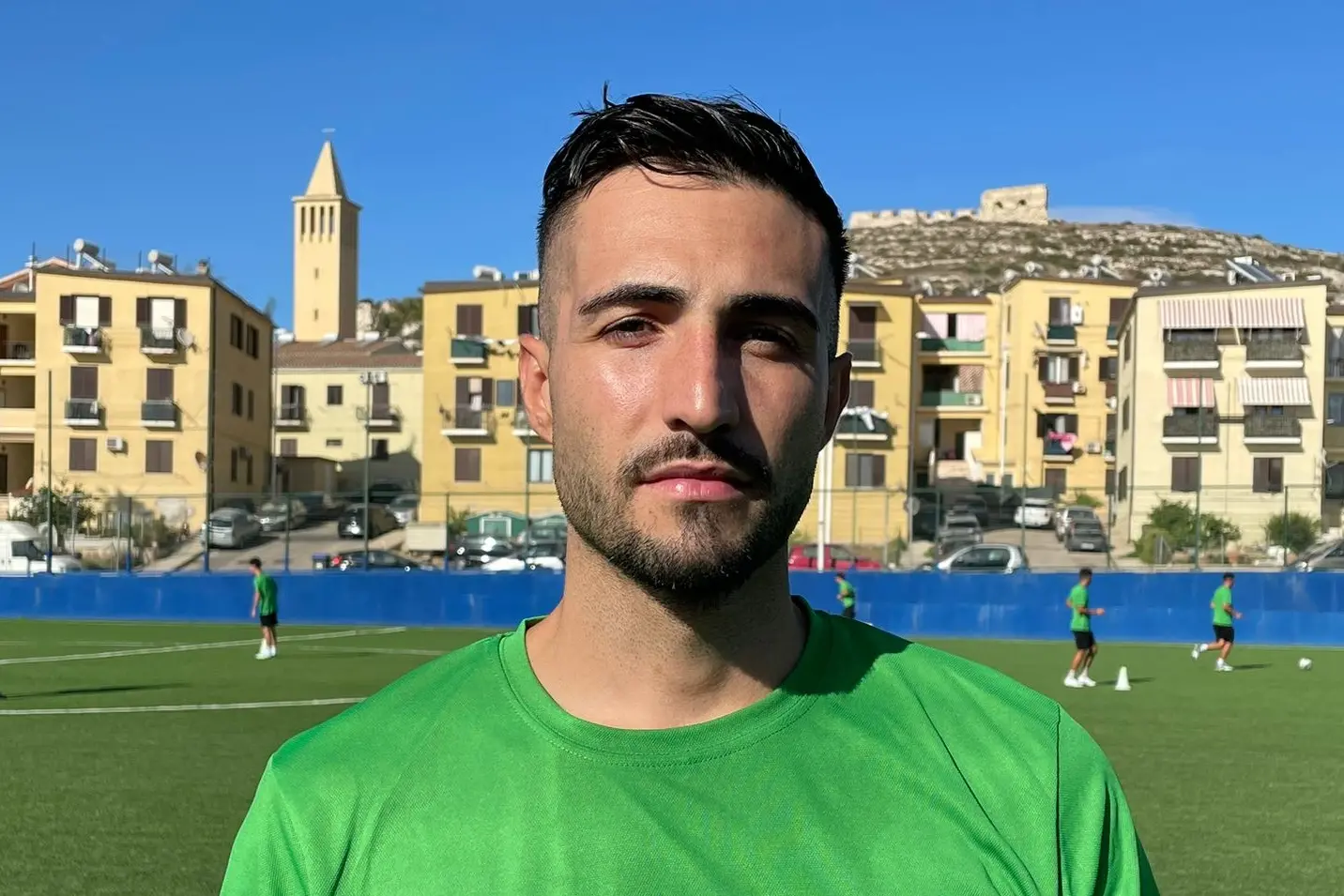 Daniele Pilosu, nuovo attaccante dell'Arbus Guspini Costa Verde (foto Spignesi)
