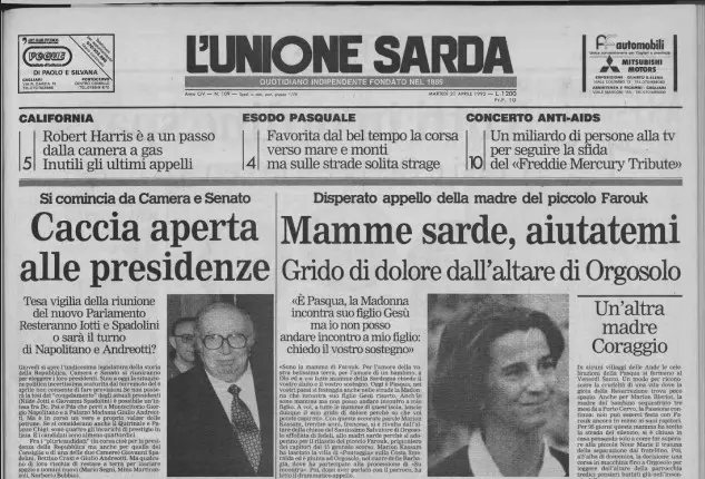 Sulla prima pagina de L'Unione Sarda l'appello di Marion Bleriot