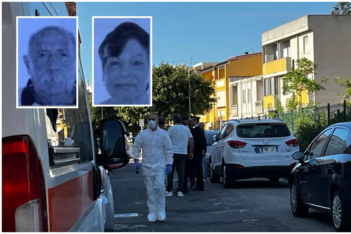 Monserrato, nei riquadri i coniugi Giovanni Secci e Mariolina Seguri