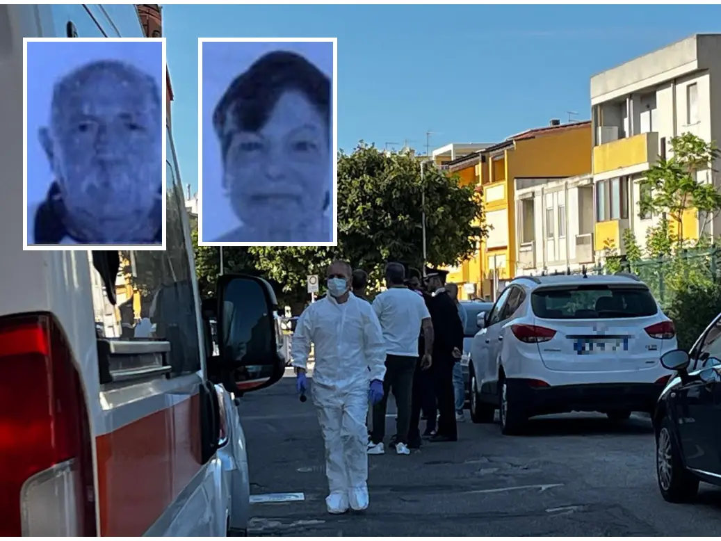 Monserrato, nei riquadri i coniugi Giovanni Secci e Mariolina Seguri