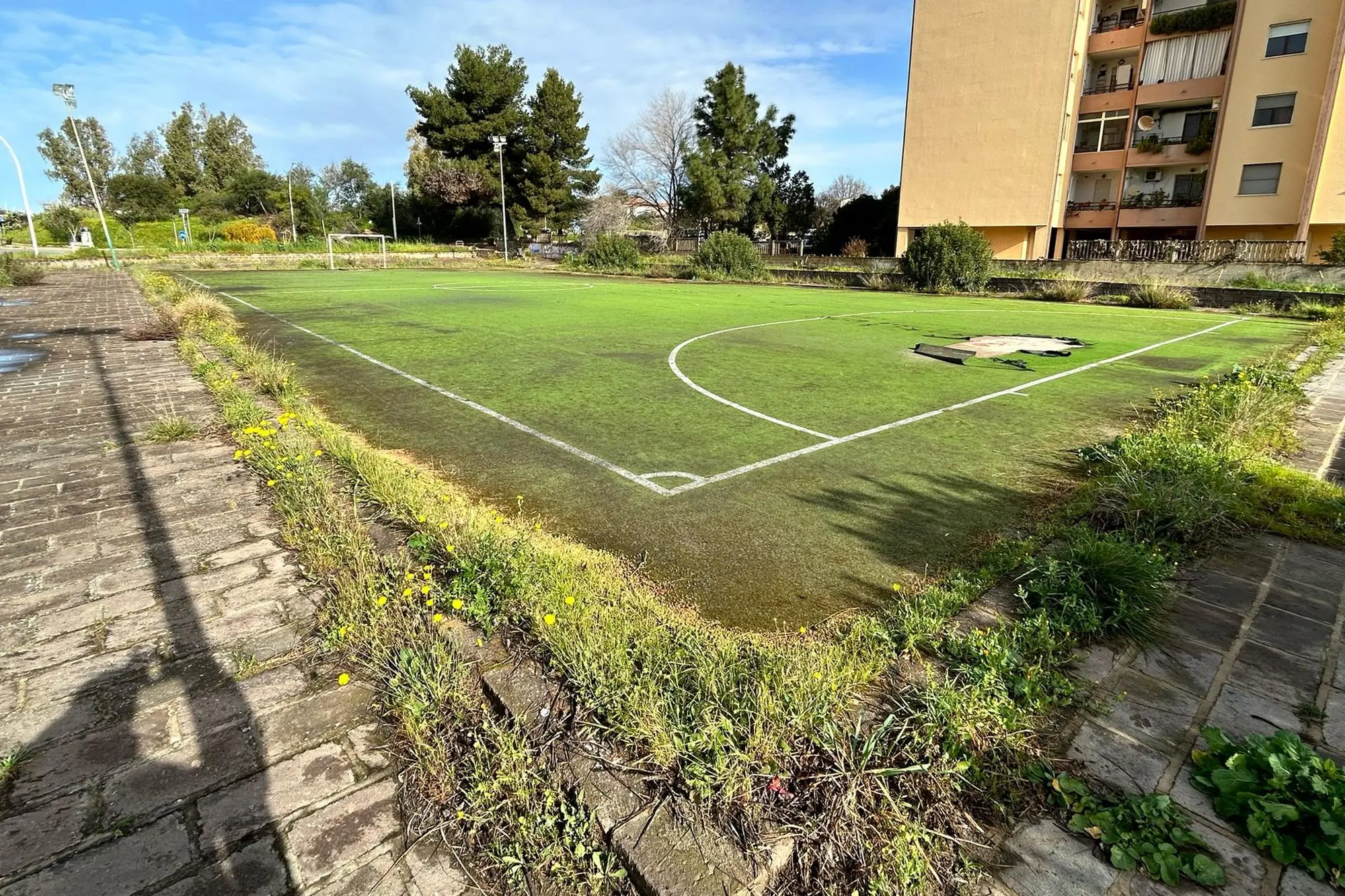 Carbonia, il campo di calcetto di via Dalmazia. (foto Scano)