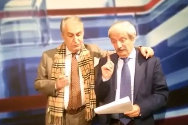 Elio Corno con Tiziano Crudeli (foto da frame video)