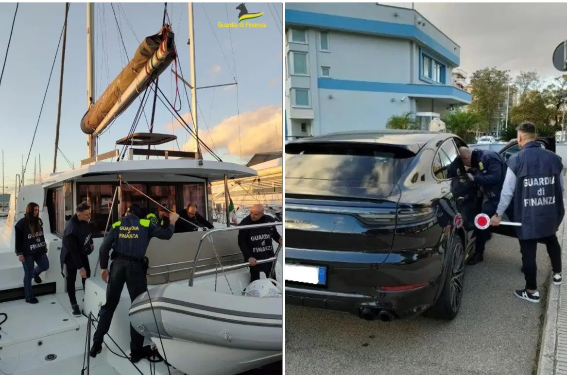 Una barca e un'auto di lusso sequestrate dai finanzieri