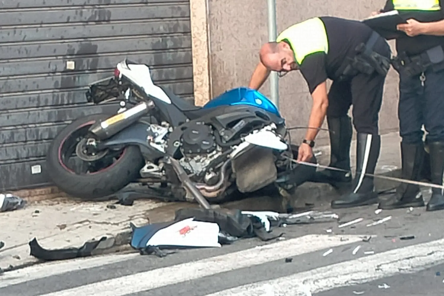 L'incidente a Pirri (foto L'Unione Sarda)