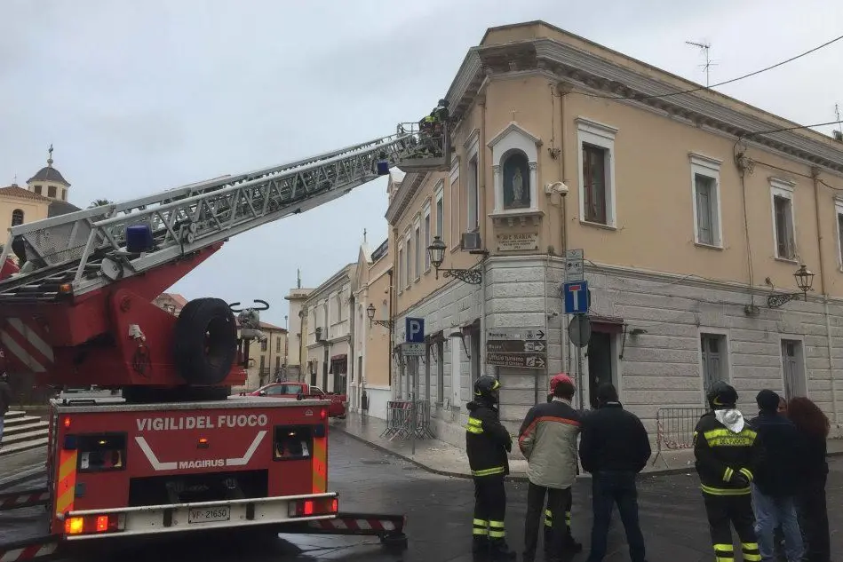 L'intervento dei Vigili del fuoco